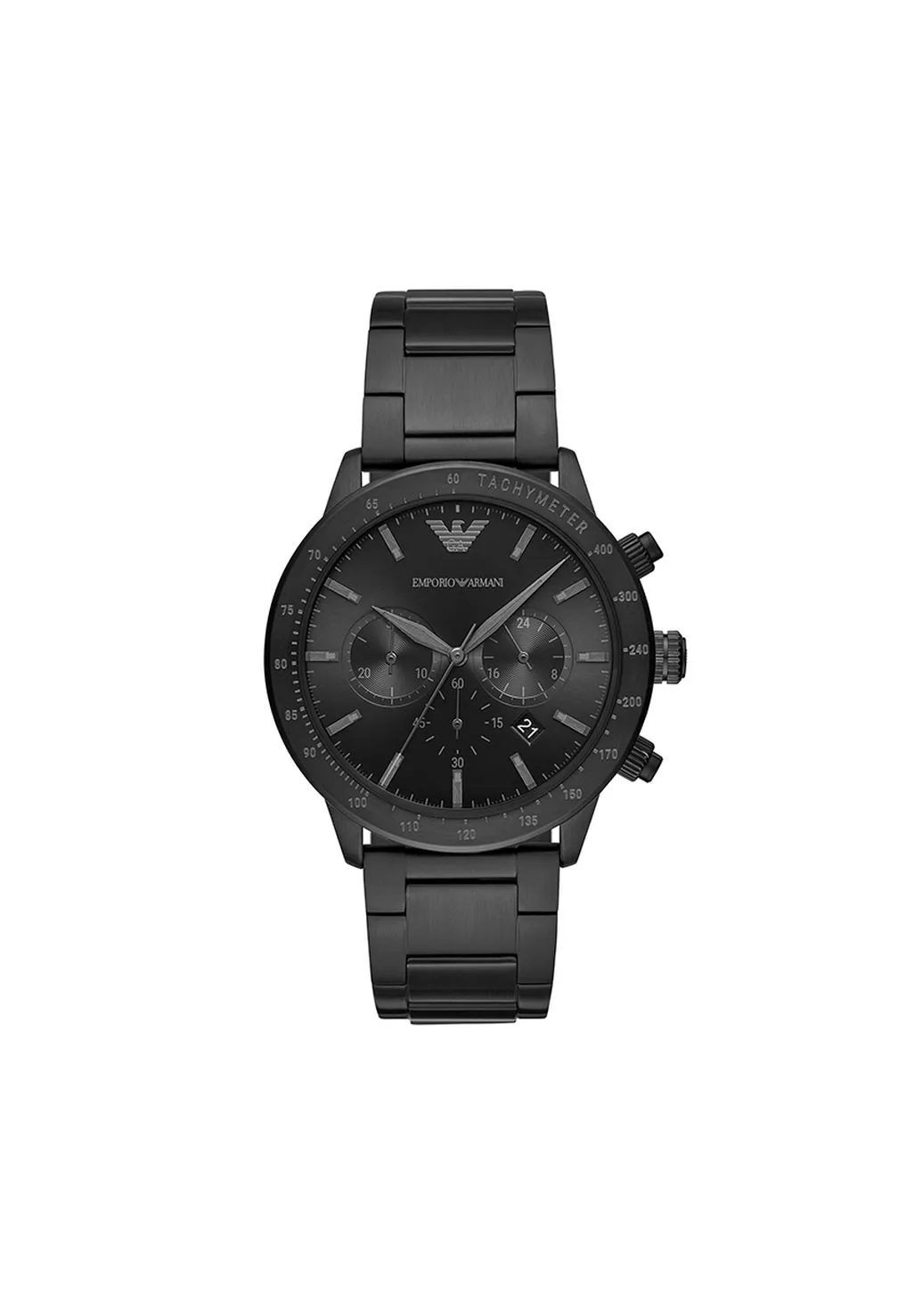 Schlichte Mattschwarze Chronographen-Uhr