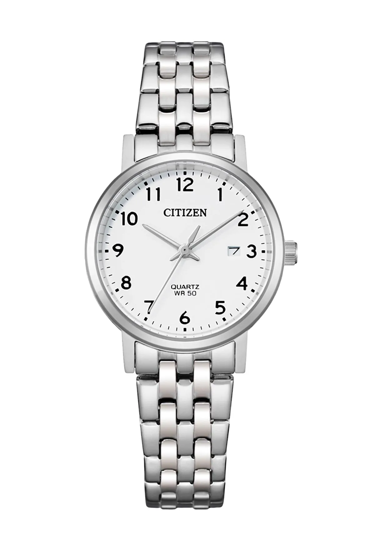 Klassische silberfarbene Analog-Armbanduhr