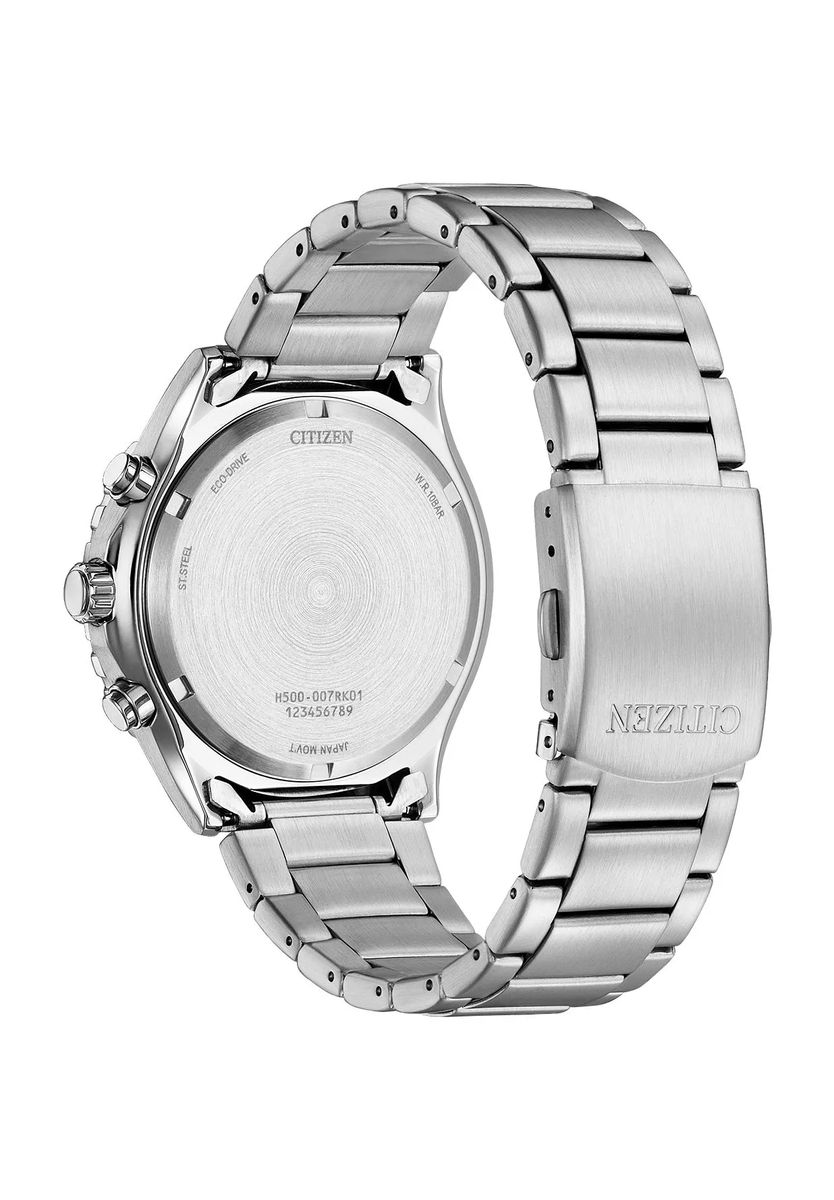 Eco-Drive Chronograph Edelstahl-Armbanduhr