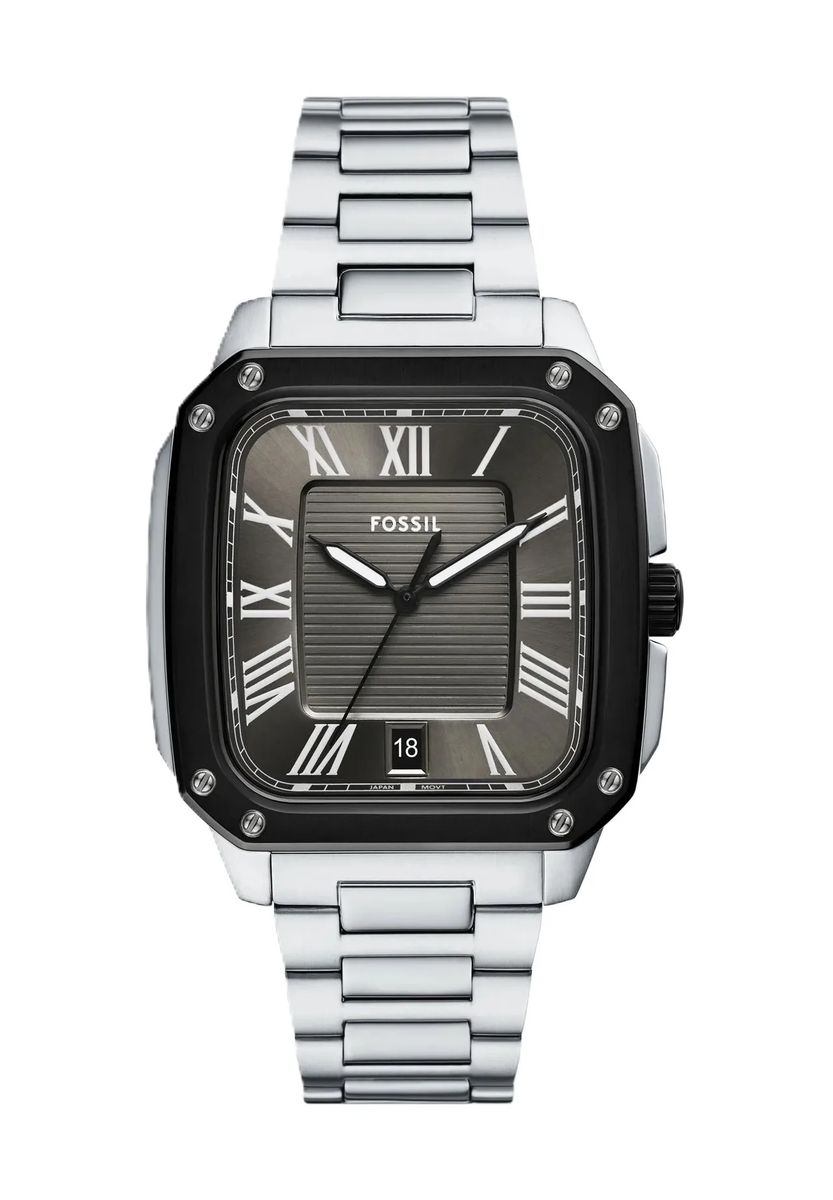 Eckige Armbanduhr aus Edelstahl