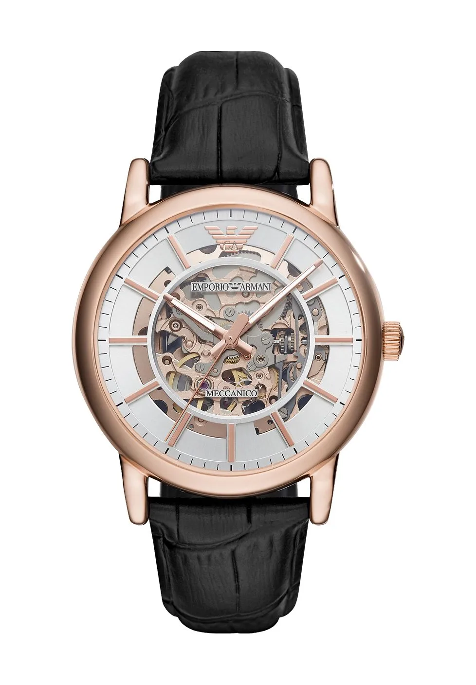 Armbanduhr mit skelettiertem Zifferblatt