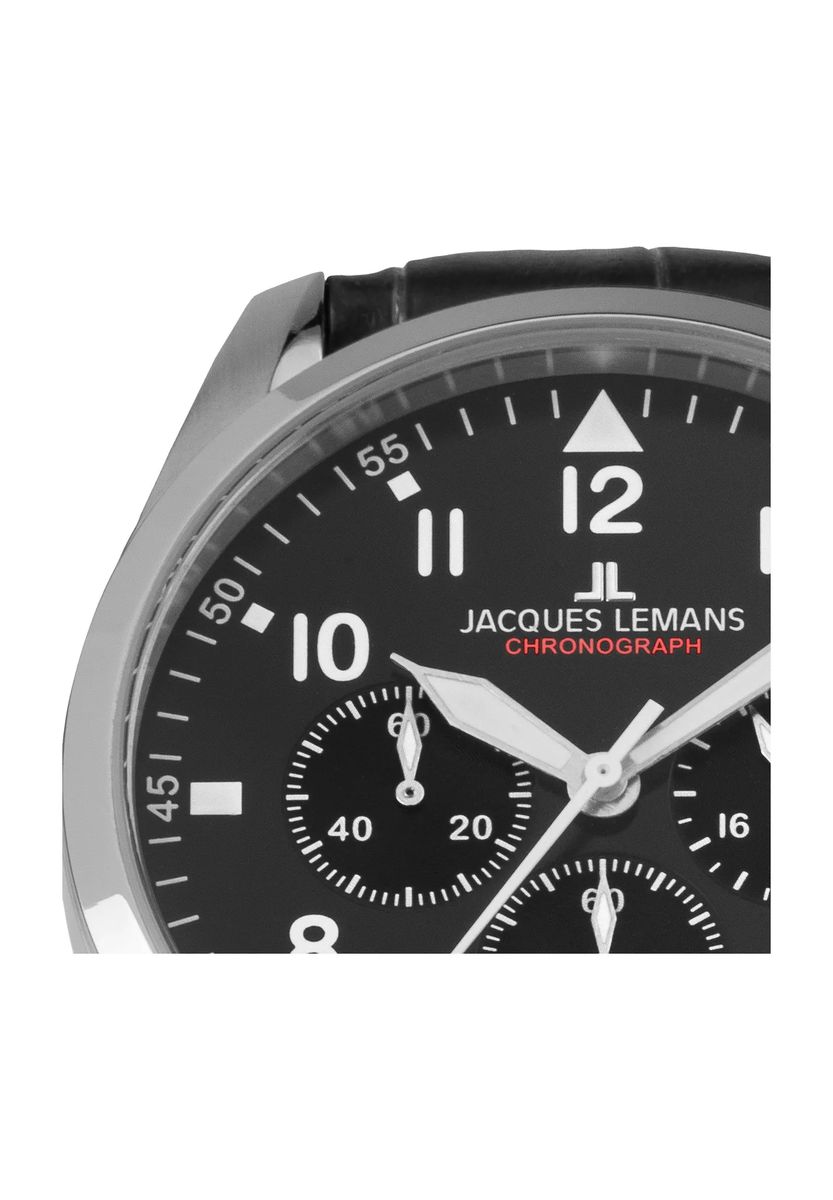 Klassischer Chronograph mit Lederarmband
