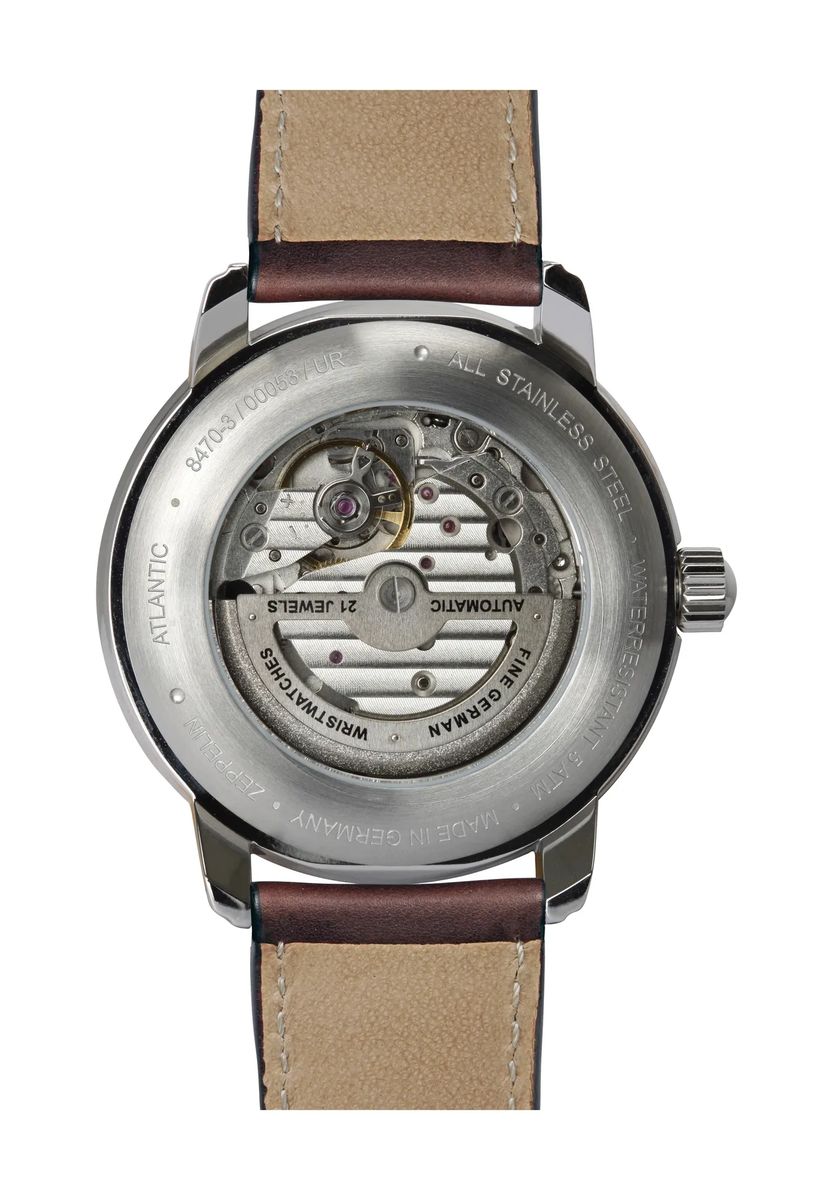 Elegante Automatik-Armbanduhr mit Lederband