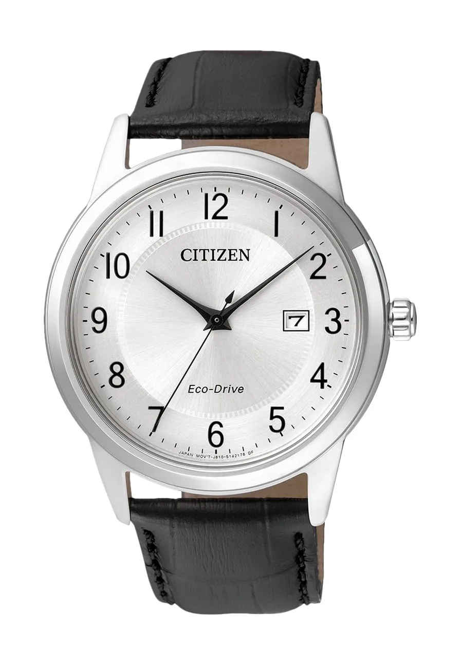 Elegante Eco-Drive Lederarmbanduhr
