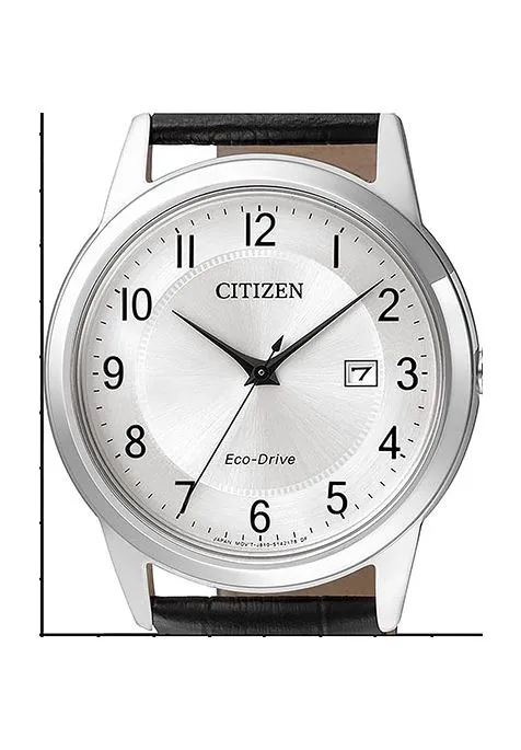 Elegante Eco-Drive Lederarmbanduhr