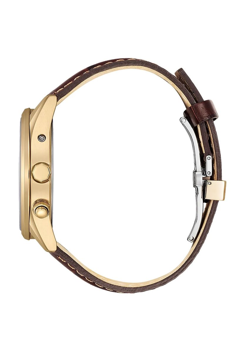 Eco-Drive Funkarmbanduhr mit Lederband