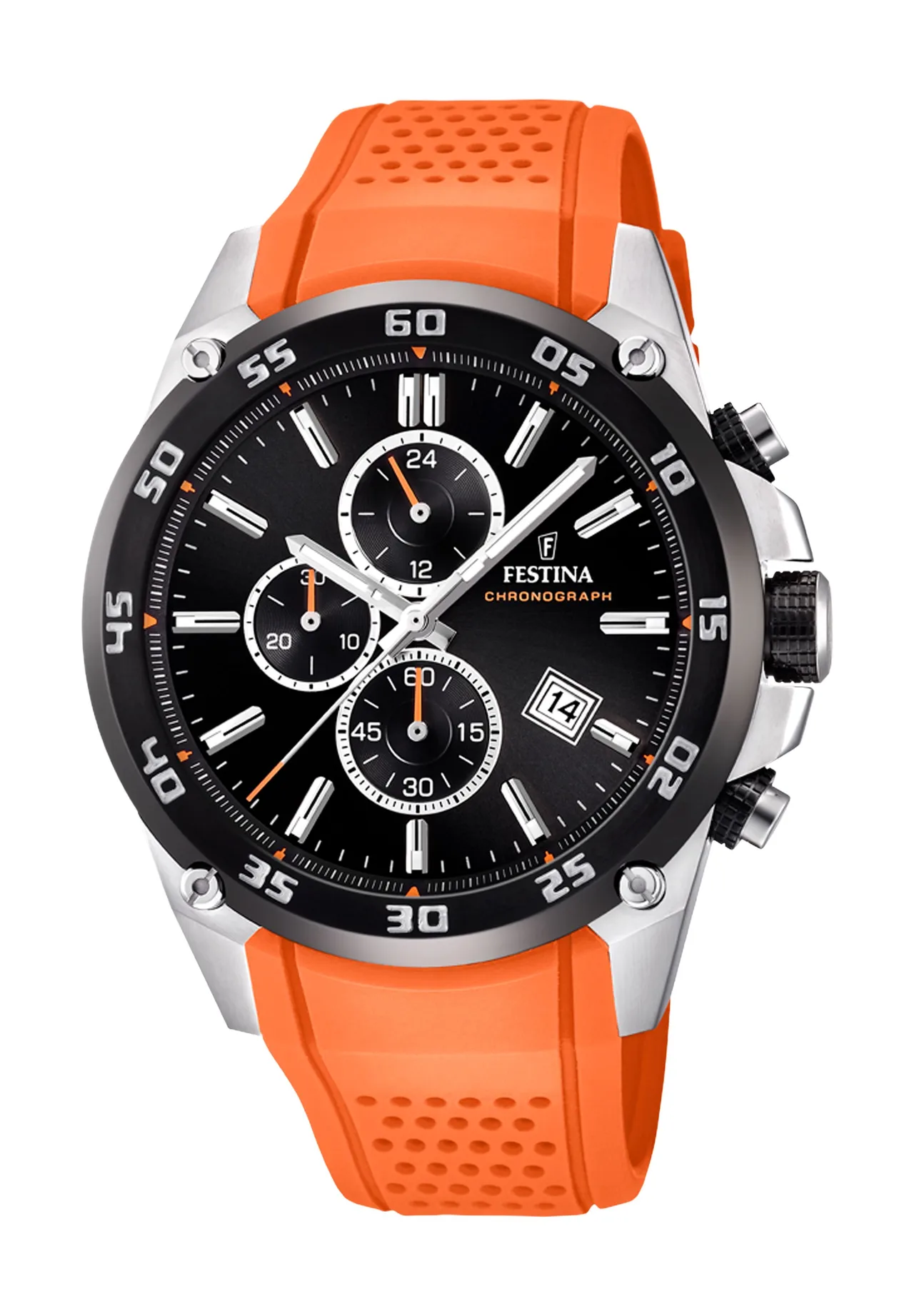 Sportlicher Chronograph mit Kautschukarmband