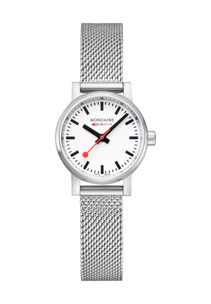 Minimalistische Armbanduhr im Bahnhofs-Stil