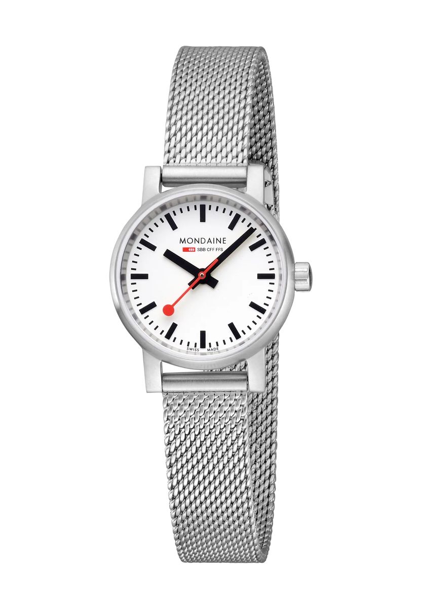 Minimalistische Armbanduhr im Bahnhofs-Stil