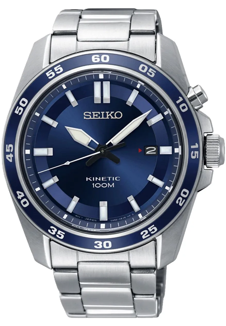 Kinetik-Armbanduhr mit blauem Zifferblatt
