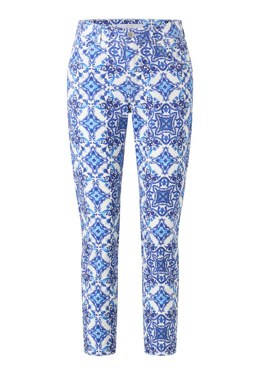 Slim-Fit Jeans mit Ornamentmuster