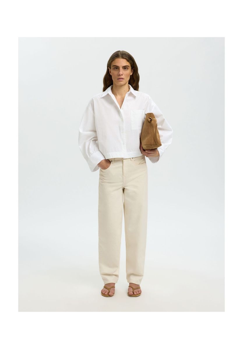 Klassisches Baumwoll-Popeline-Hemd mit Knopfleiste