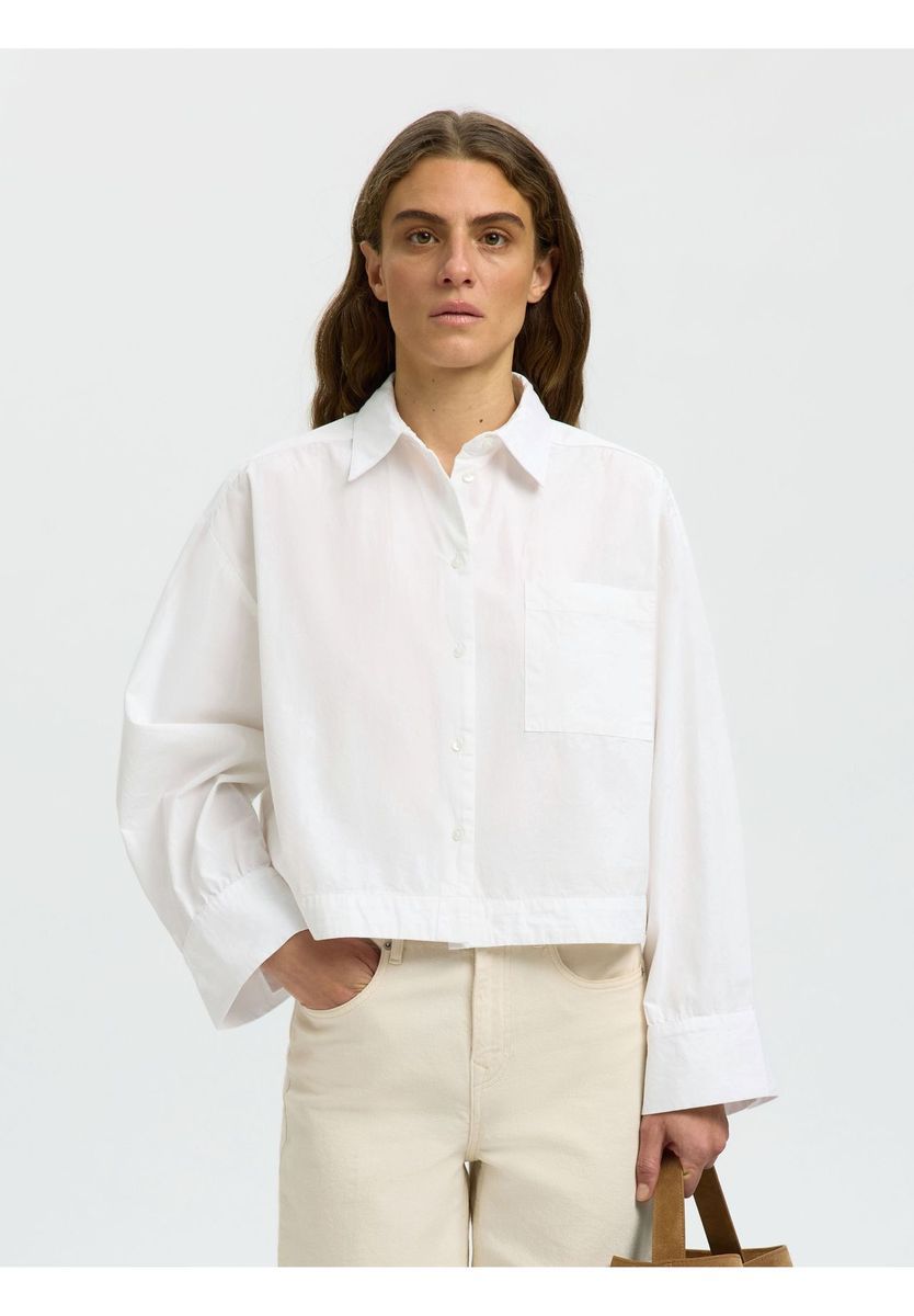 Klassisches Baumwoll-Popeline-Hemd mit Knopfleiste