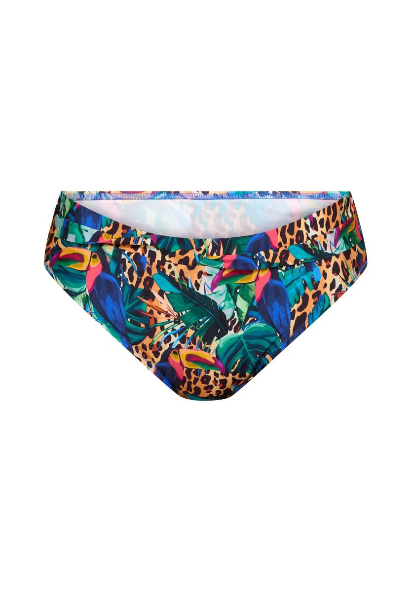 Bikini-Hose mit Tukan- und Leoparden-Print