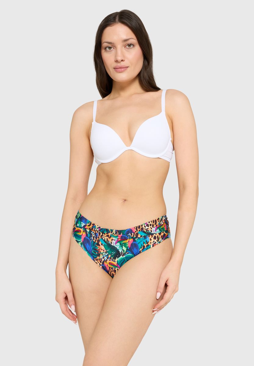Bikini-Hose mit Tukan- und Leoparden-Print