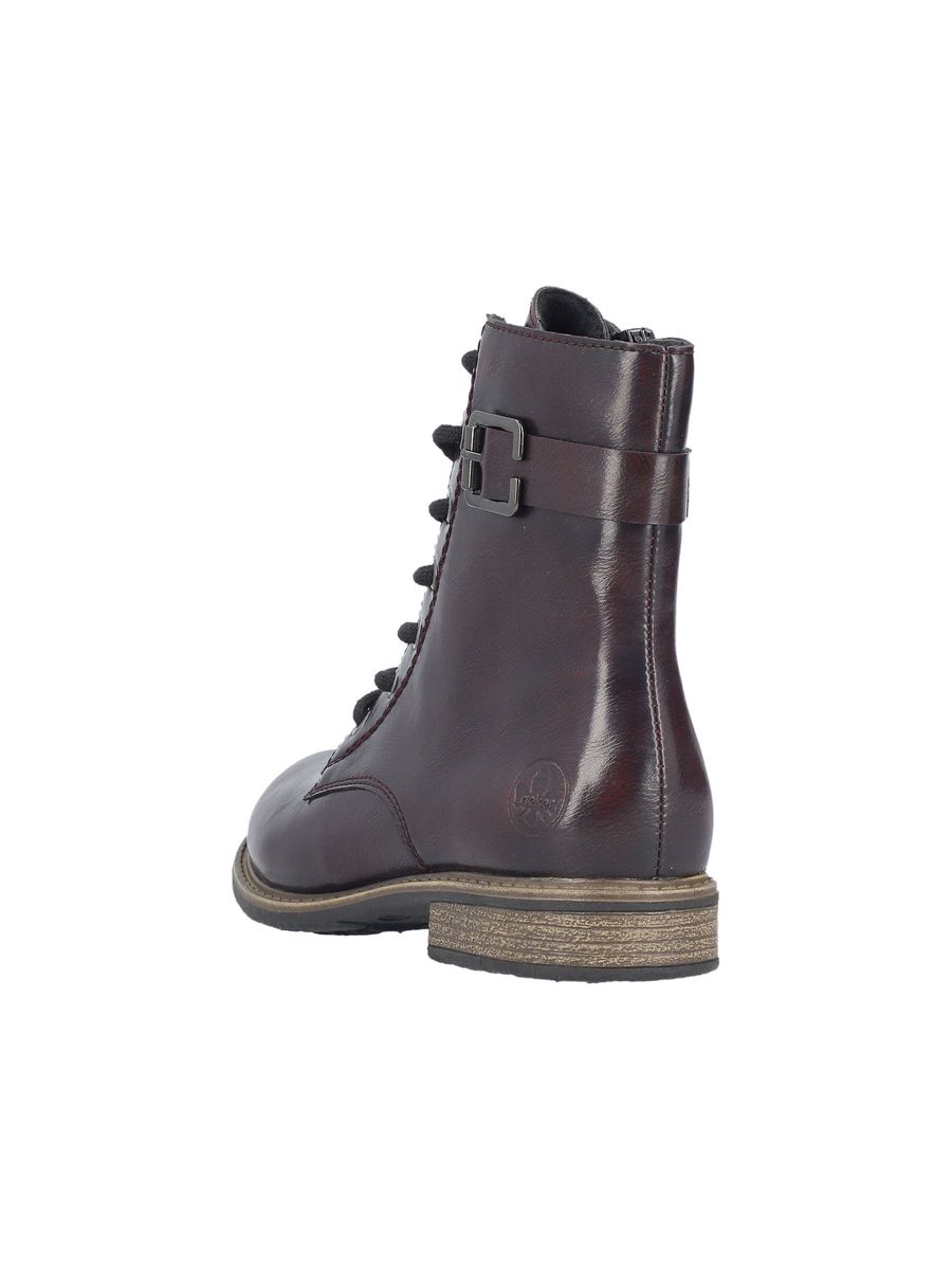 Polierte Schnürstiefeletten mit Schnalle