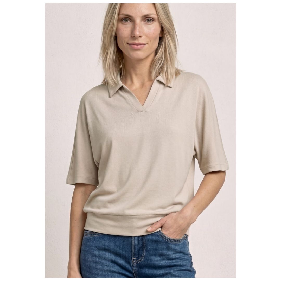 Kurzärmeliges Poloshirt mit Elastikbund
