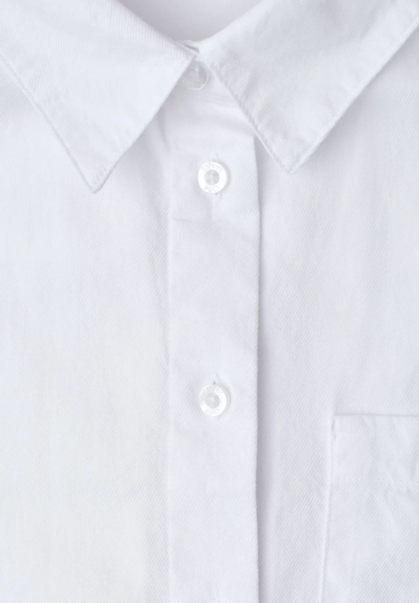 Langarm-Oberteil aus Baumwoll-Twill