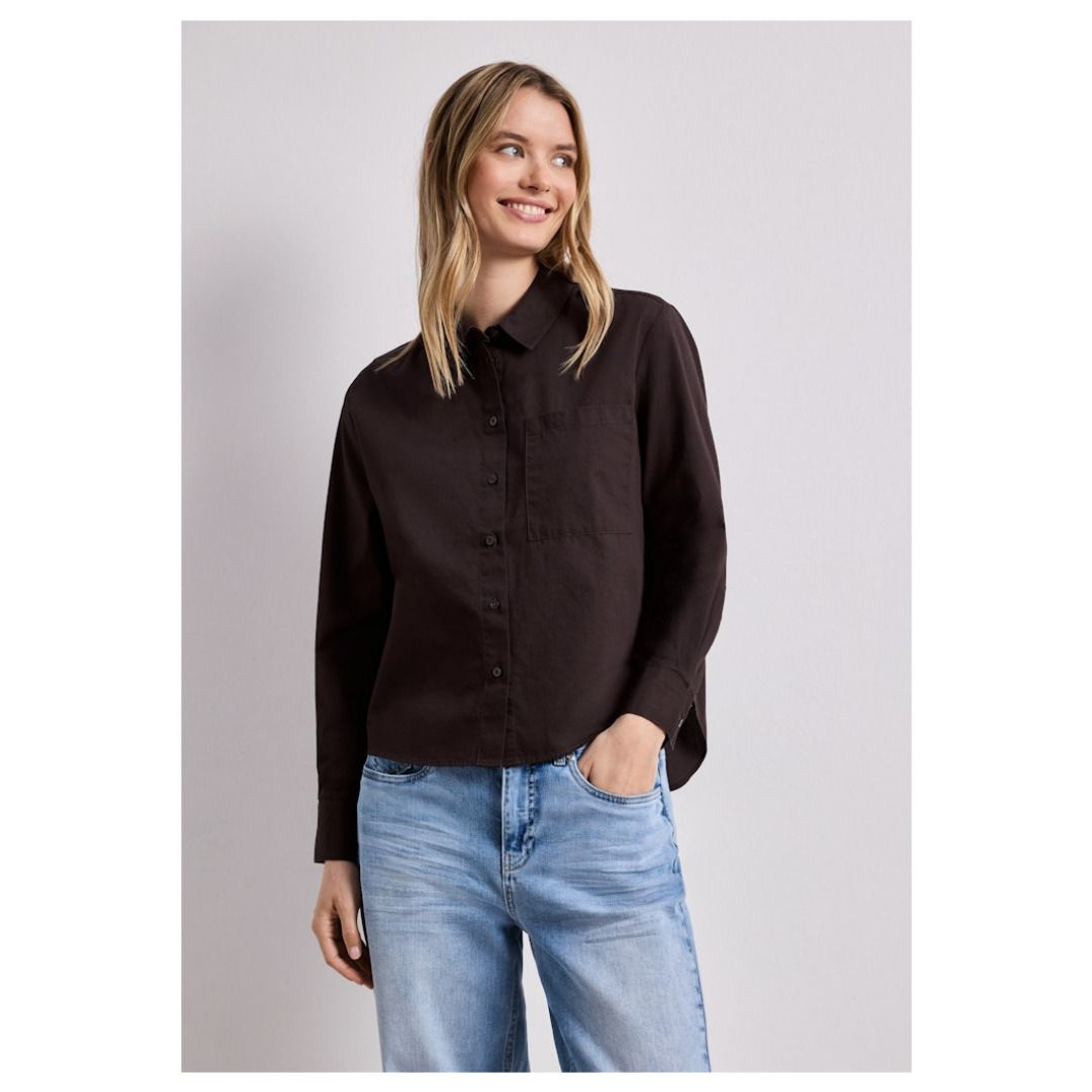 Essentielle Baumwoll-Twill-Bluse