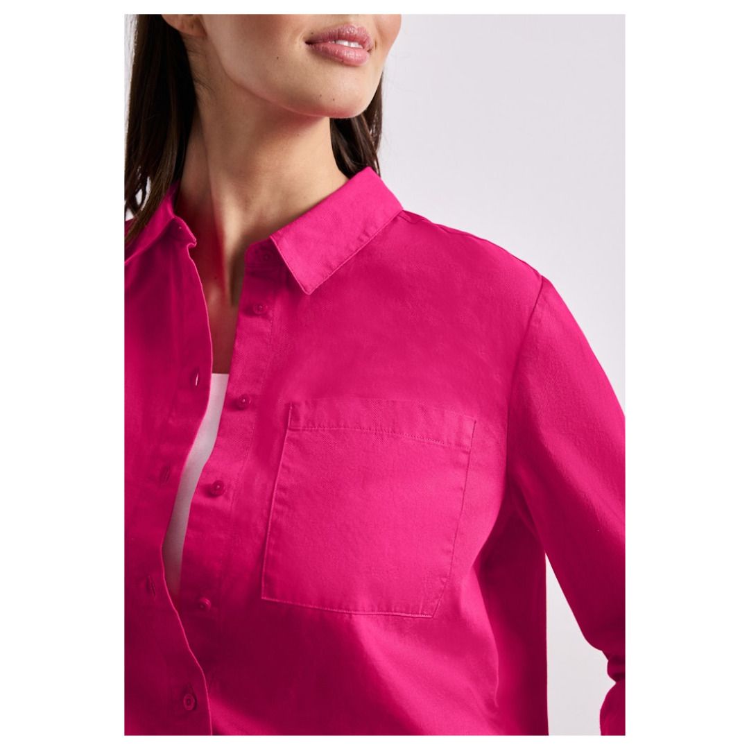 Langarm-Twill mit abgerundetem Saum