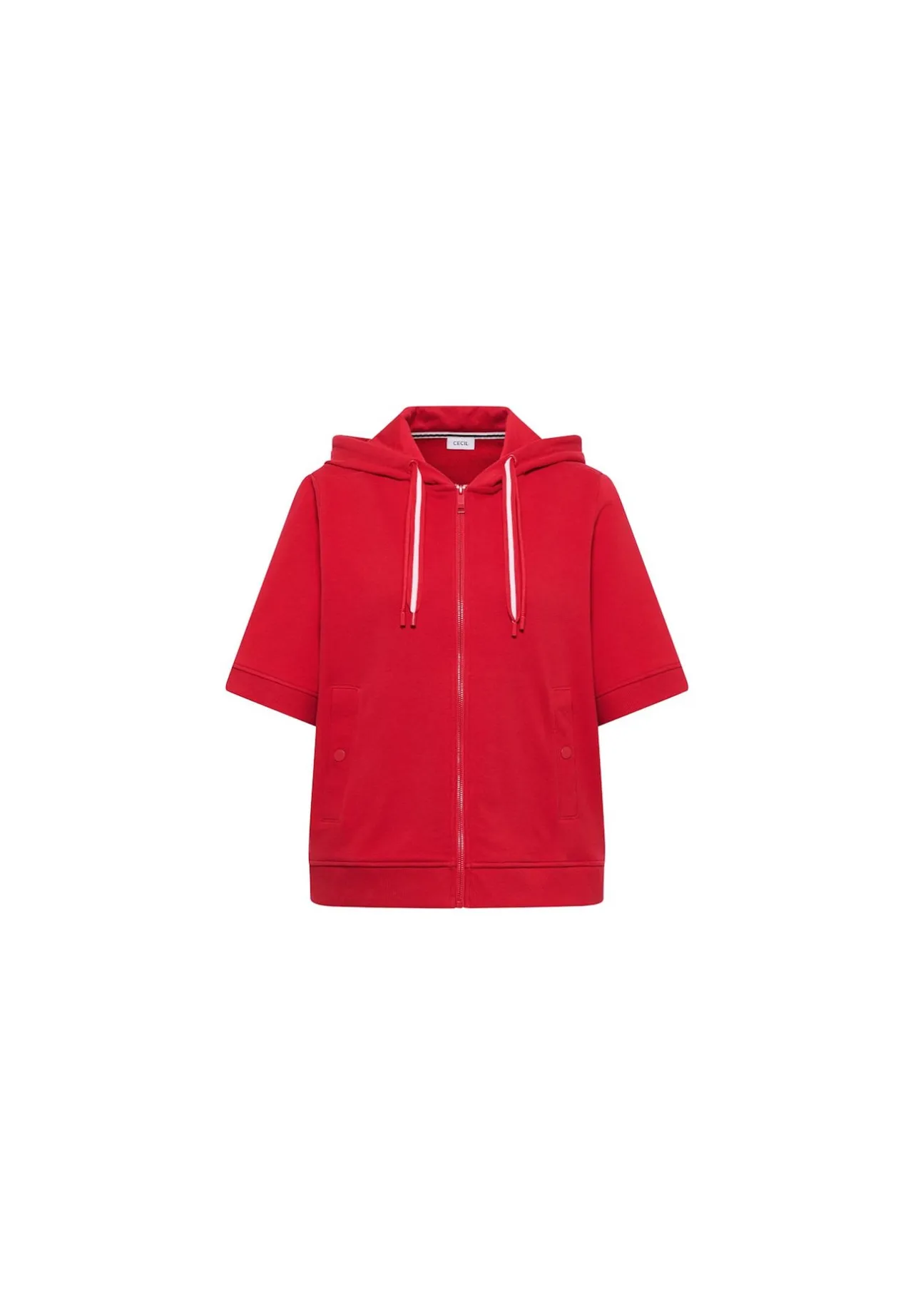 Kurzarm-Kapuzen-Sweatjacke