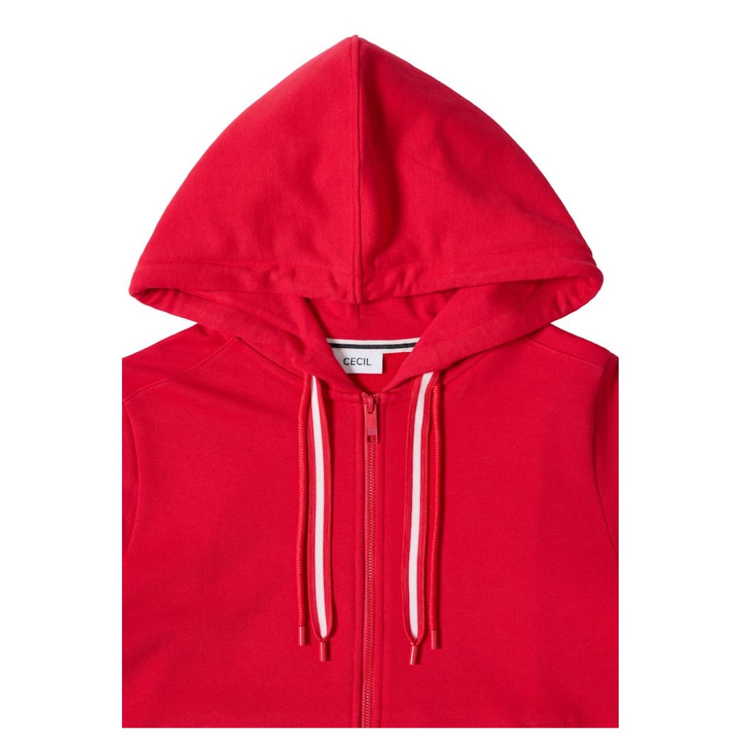 Kurzarm-Kapuzen-Sweatjacke