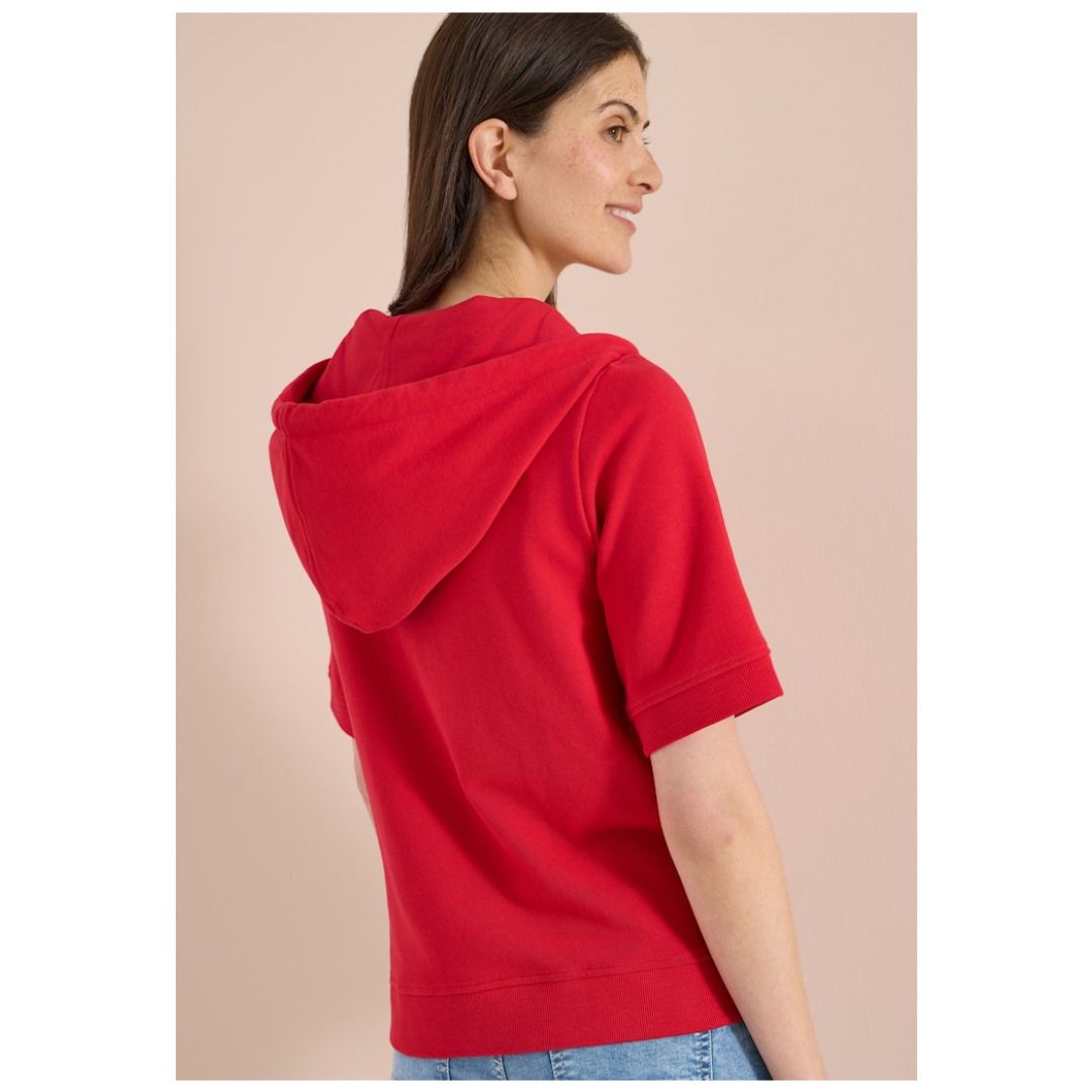 Kurzarm-Kapuzen-Sweatjacke