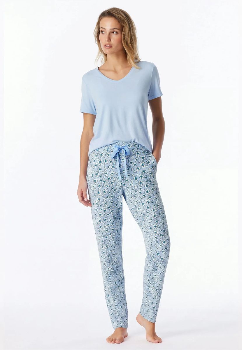 Schlafhose mit Blumenprint und Kordelzug