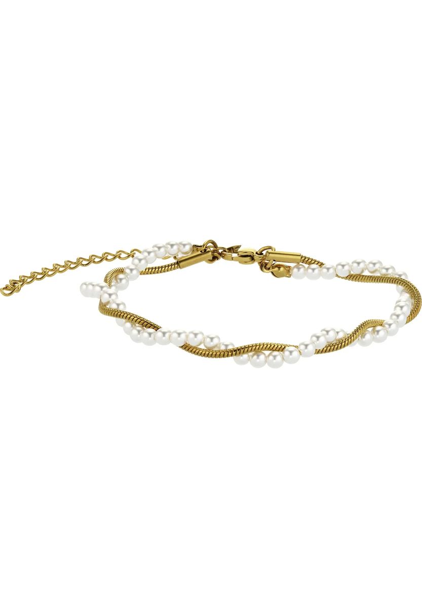 Gedrehtes Perlen- und Kettenarmband