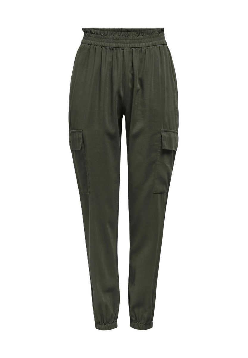 Olivgrüne Cargohose mit elastischem Bund