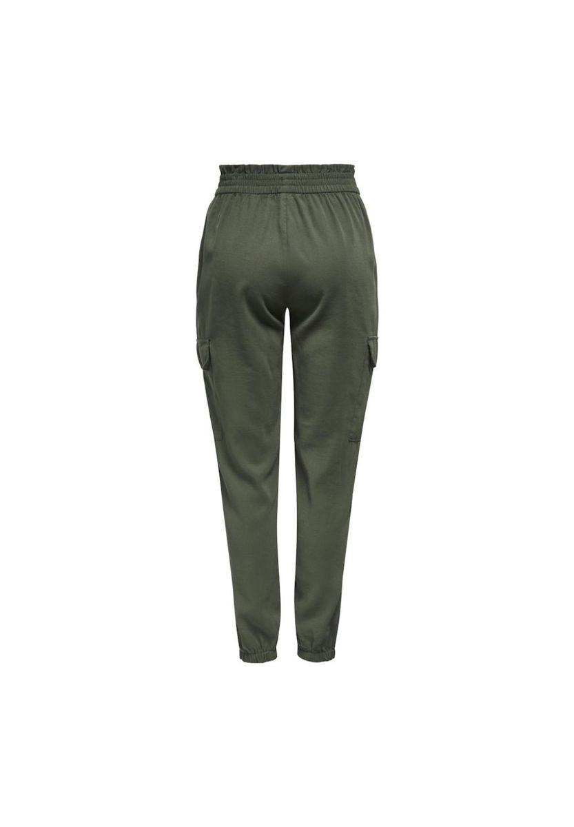 Olivgrüne Cargohose mit elastischem Bund