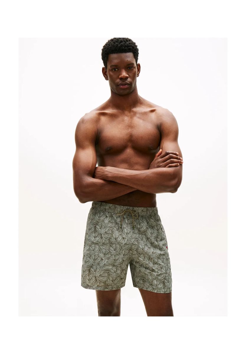 Badeshorts mit Palmenblatt-Print