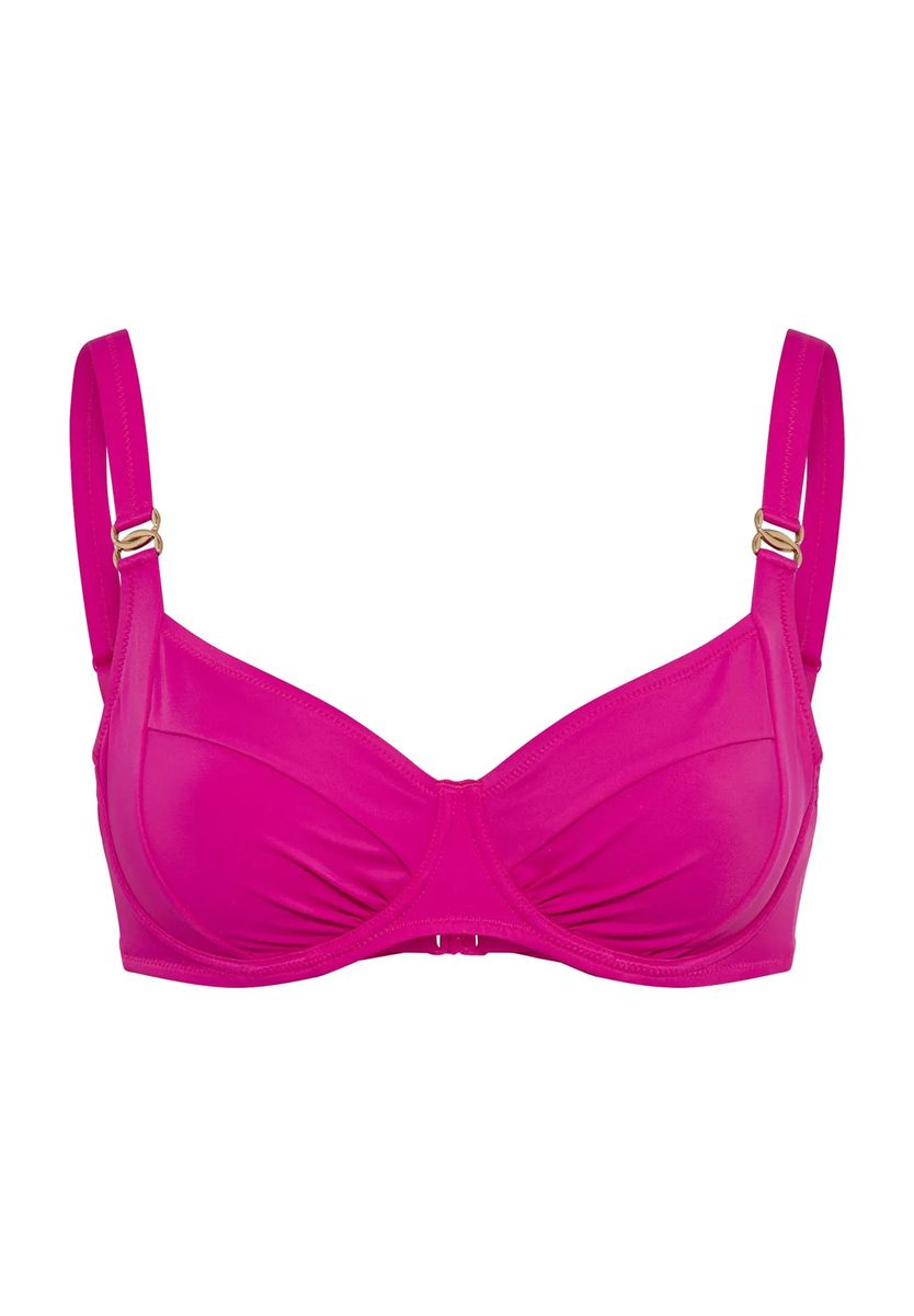 Stützendes Bügel-Bikini-Top mit Raffung