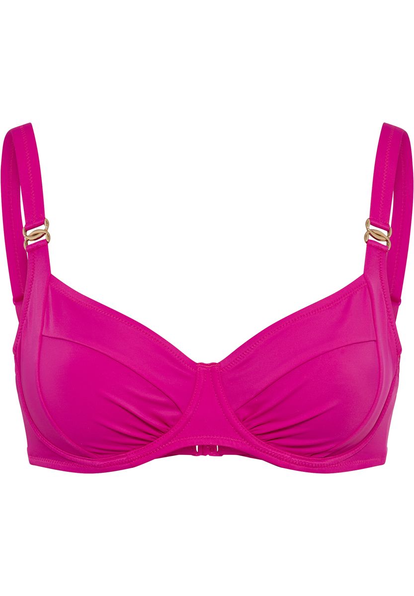 Stützendes Bügel-Bikini-Top mit Raffung