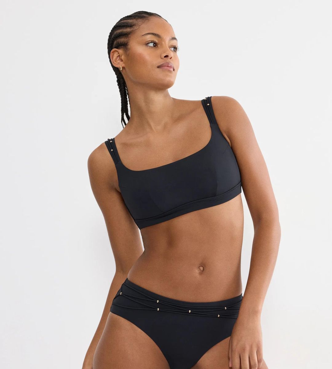 Bustier-Bikinioberteil mit Perlen