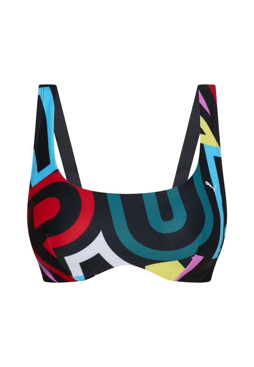 Bustier-Bikini-Oberteil mit Grafikprint