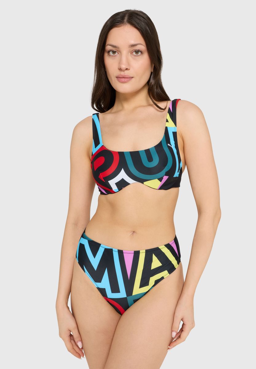 Bustier-Bikini-Oberteil mit Grafikprint