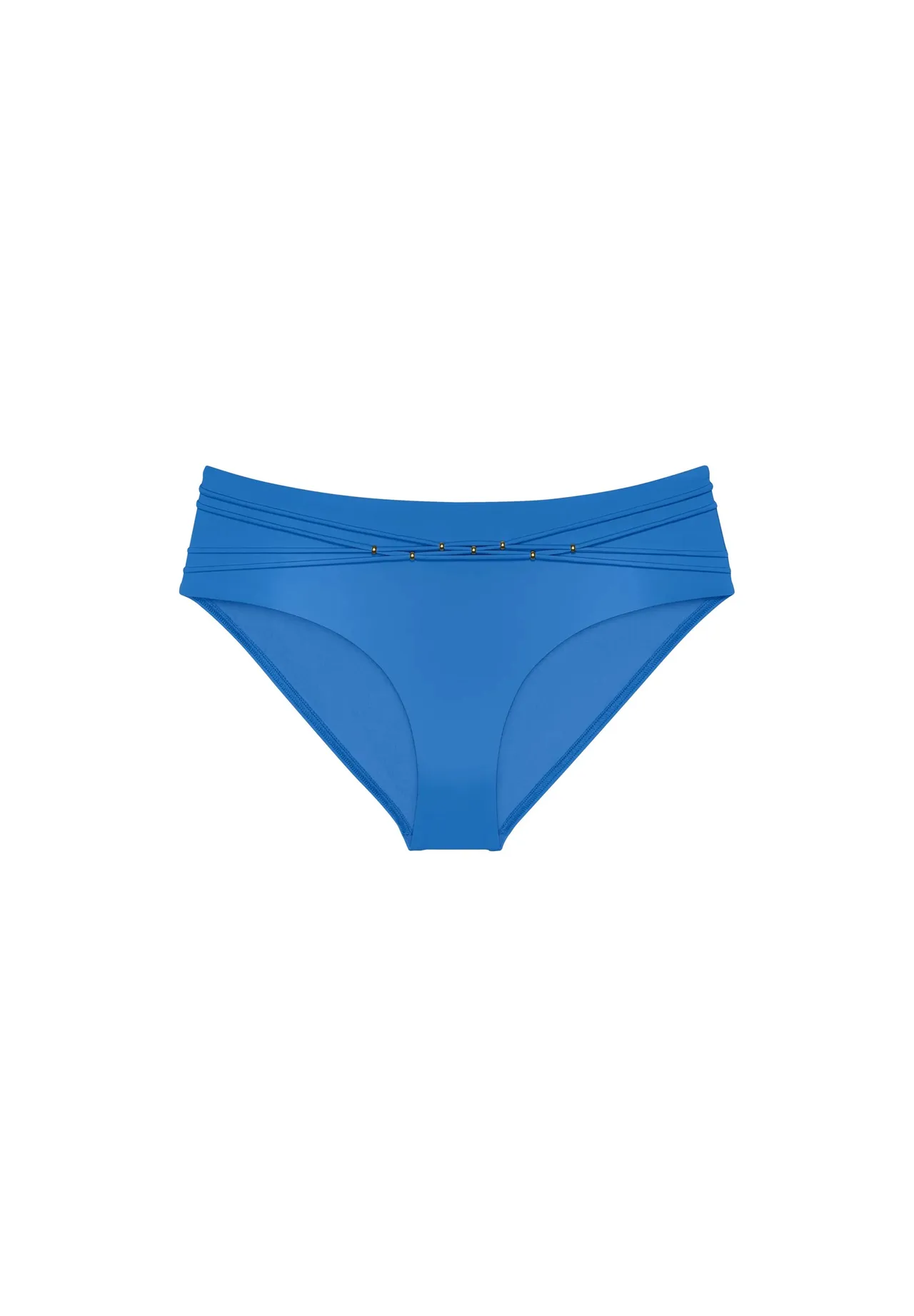 Bikini-Slip mit Überkreuz-Bund und Perlen