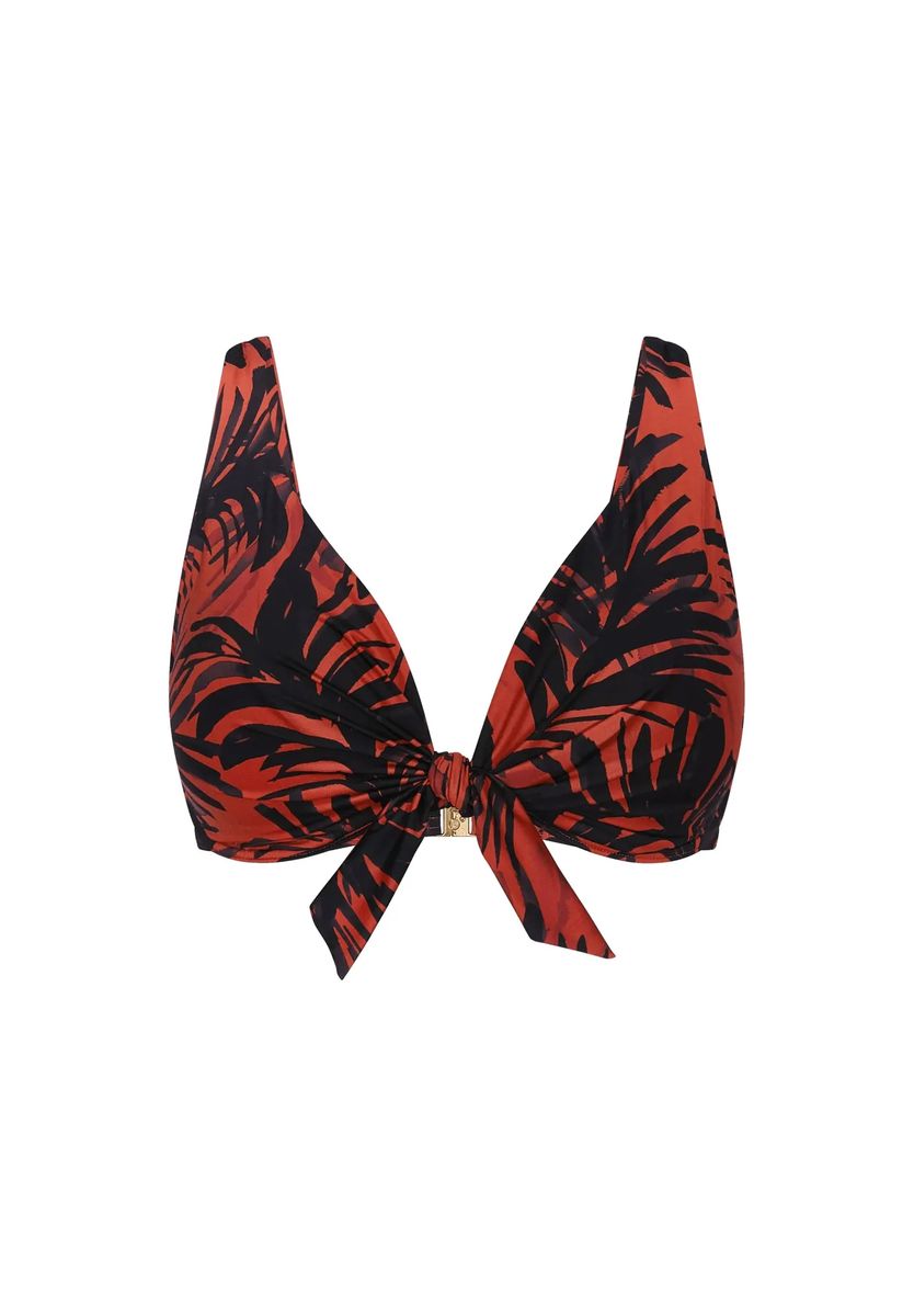 Bügel-Bikini-Oberteil mit Palmenmuster