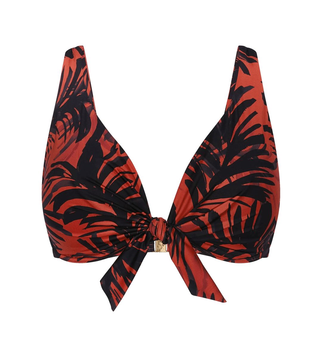 Bügel-Bikini-Oberteil mit Palmenmuster