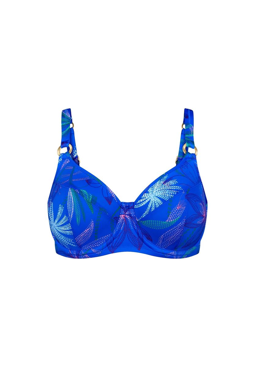 Bügel-Bikini-Oberteil mit Tropen-Print
