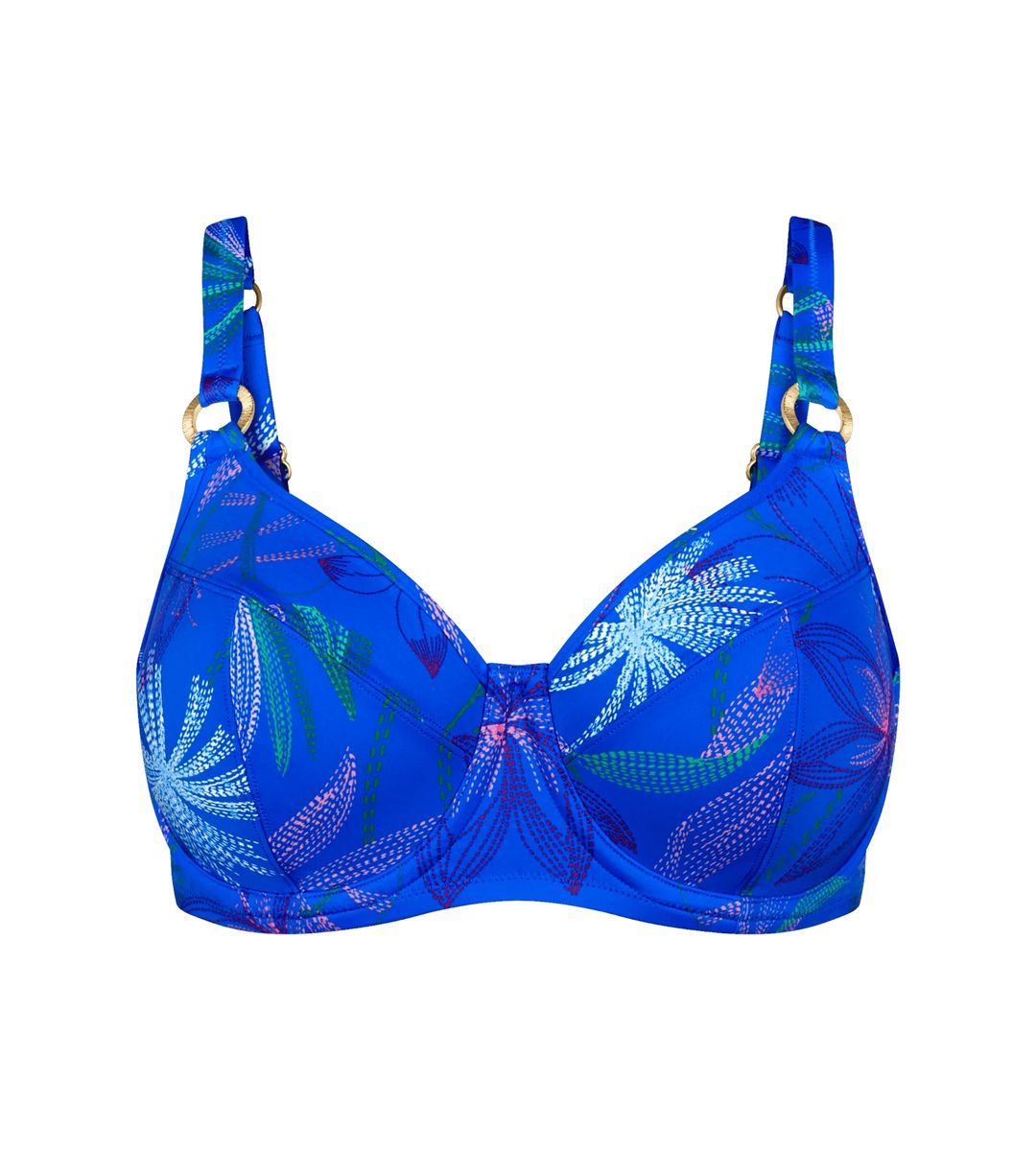 Bügel-Bikini-Oberteil mit Tropen-Print