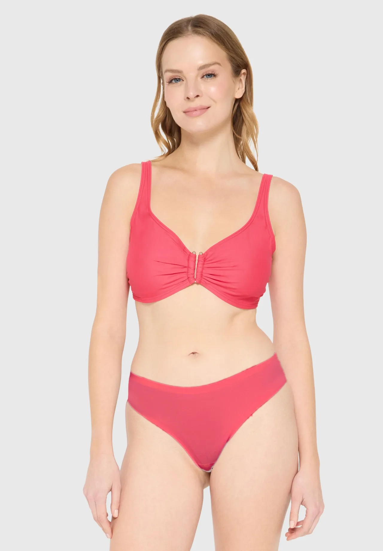 Bügel-Bikini-Oberteil mit Raffung