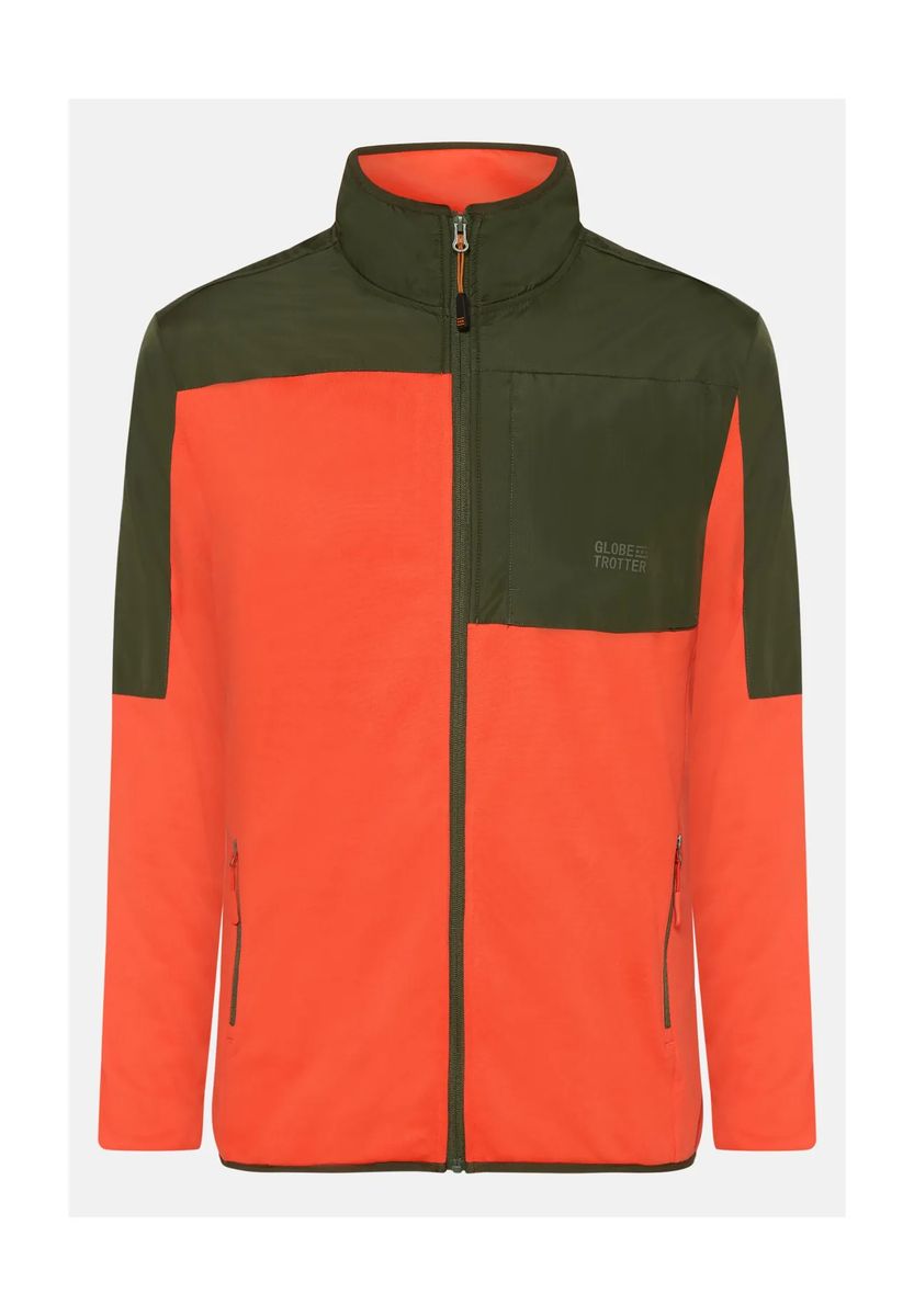 Zweifarbige Colorblock-Fleecejacke