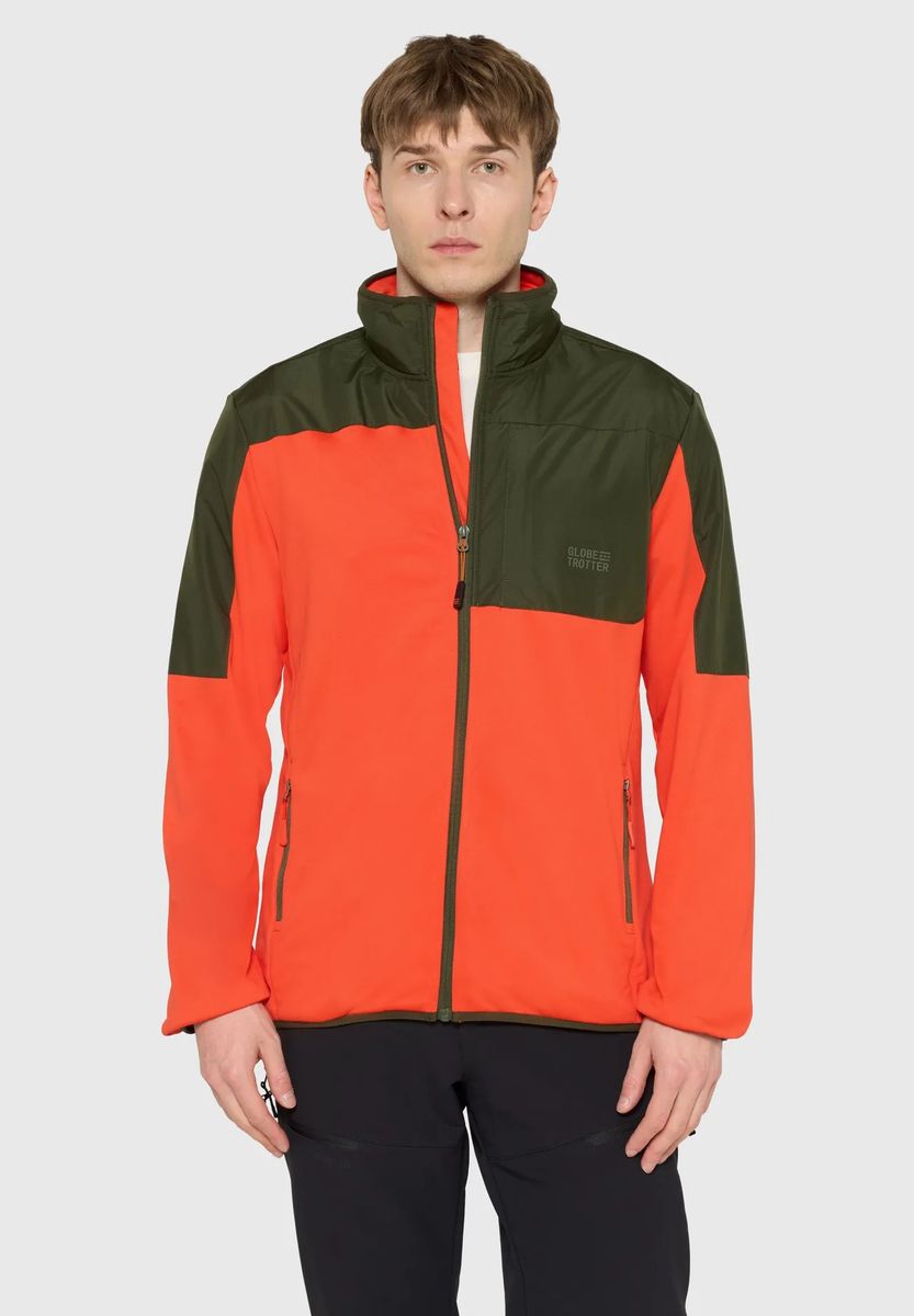 Zweifarbige Colorblock-Fleecejacke