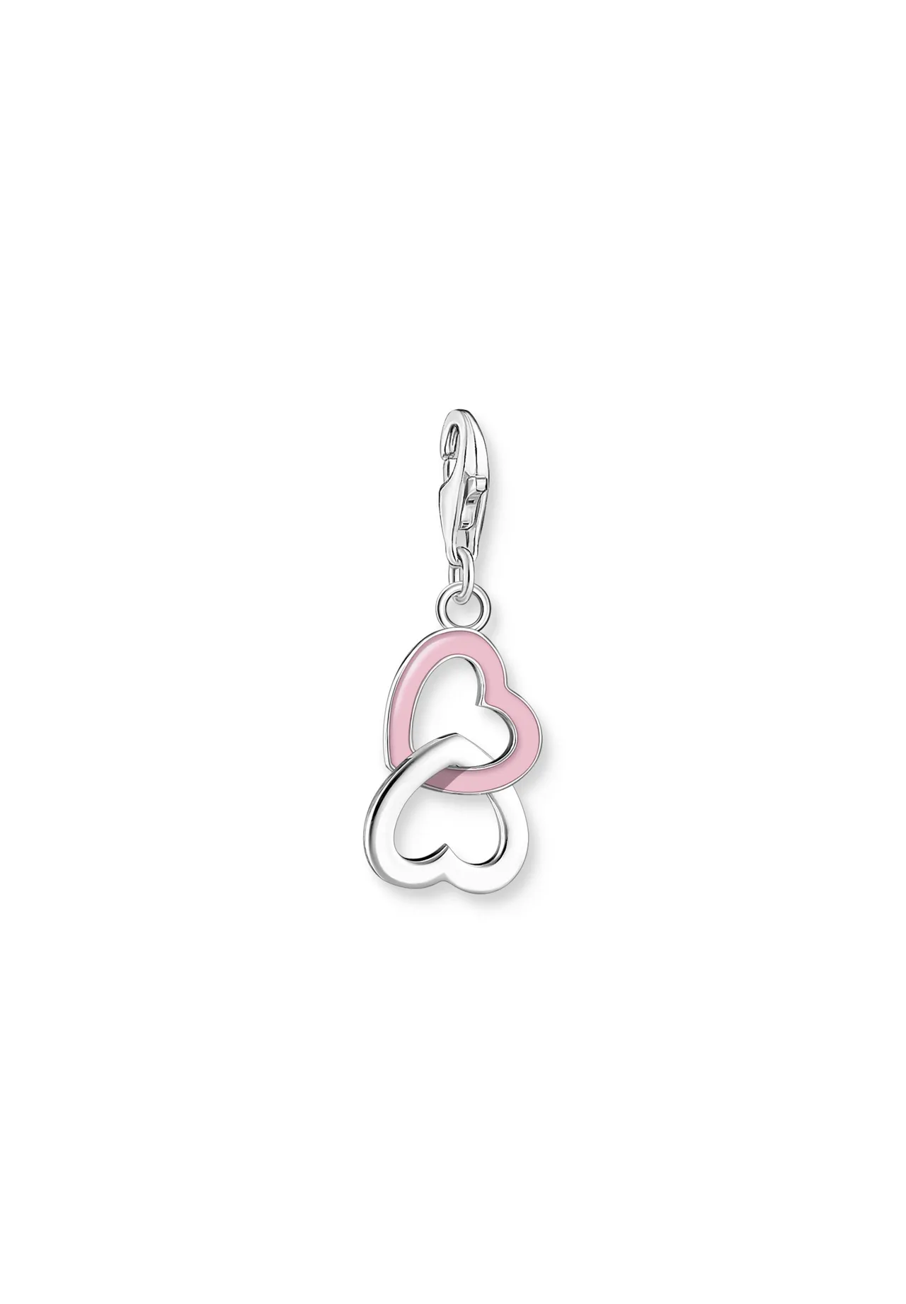 Verschlungene Herzen Emaille Silber Charm