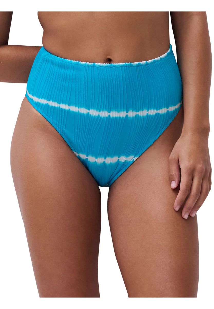 Strukturierte High-Waist Tie-Dye Bikinihose