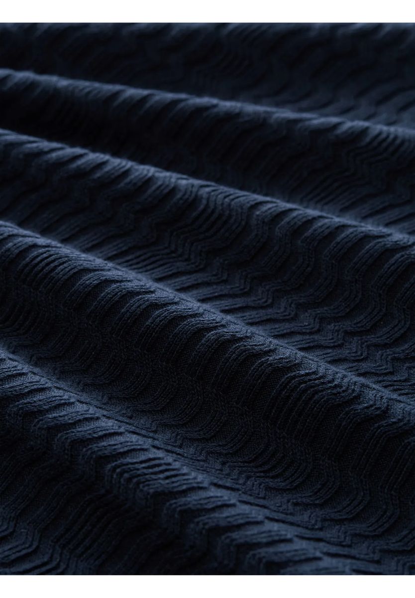 Strukturierter Kurzarm-Strickpullover