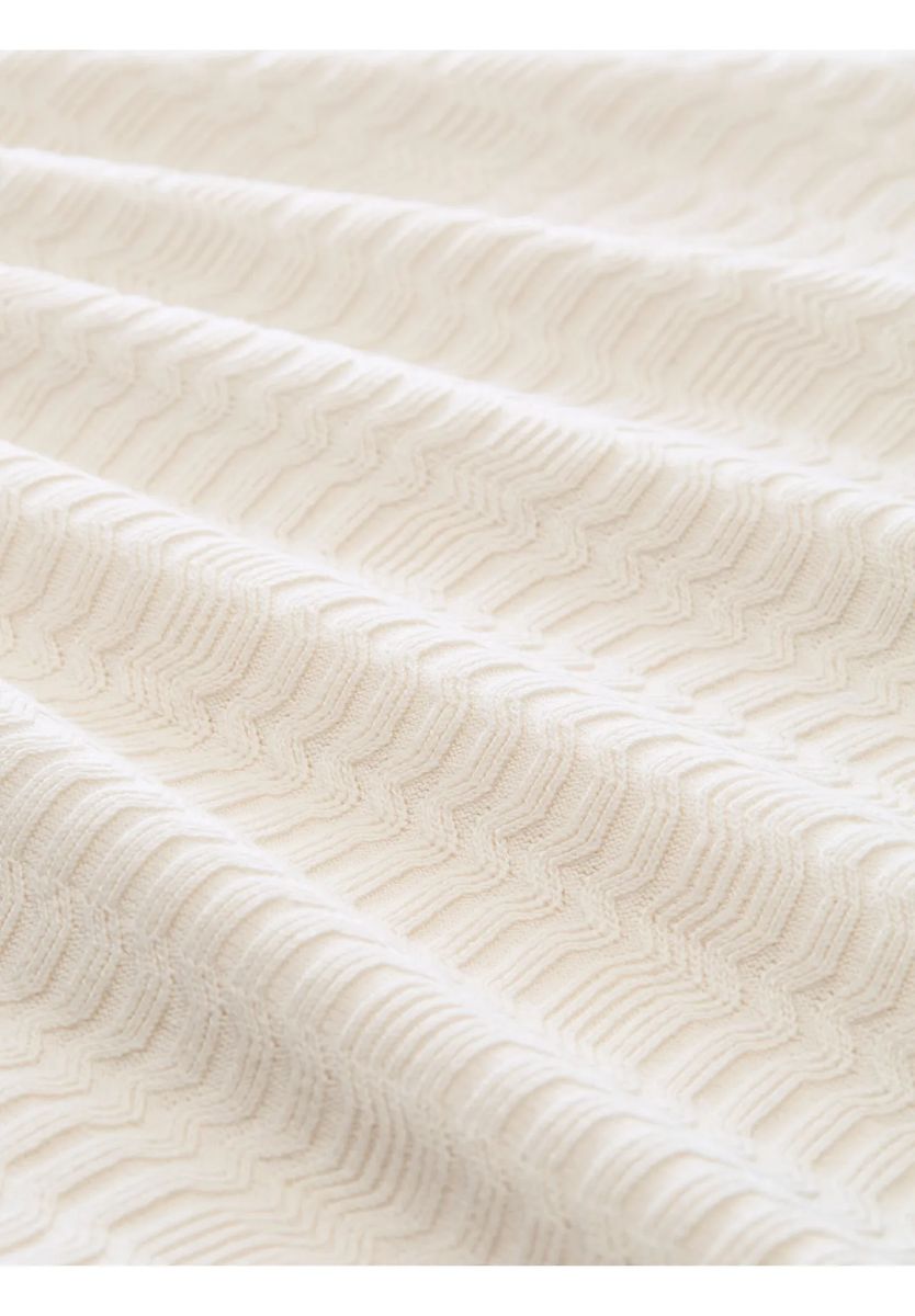 Strukturierter Kurzarm-Strickpullover