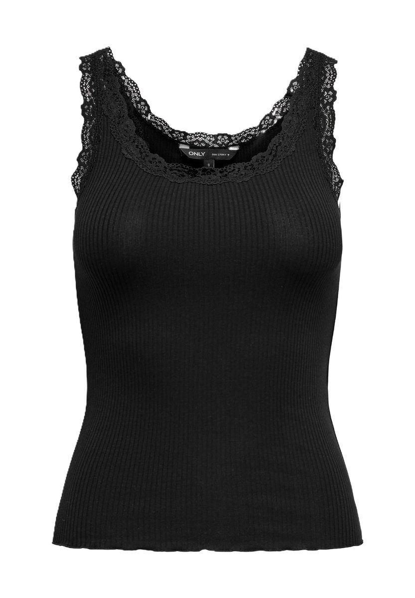 ONLY® Top, U-Ausschnitt, für Damen, schwarz, M